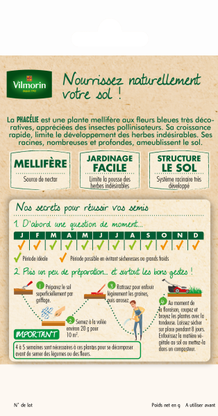 Engrais verts - Engrais vert Phacélie - BIO - Petit Modèle - MEDIA_PACKAGING_VERSO